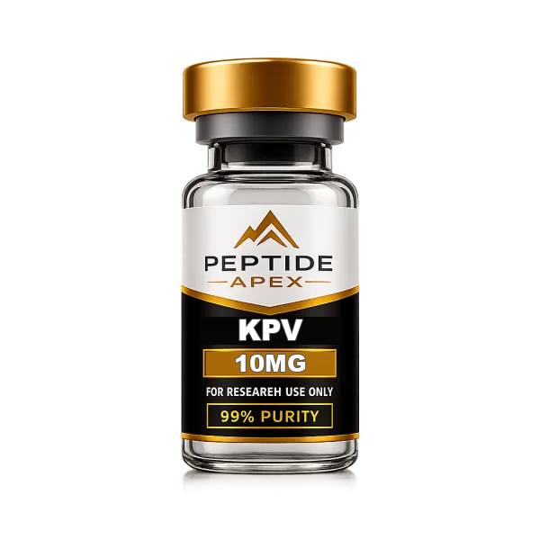 KPV product vial image for immune and inflammation research peptide: KPV is commonly studied for inflammation-response and immune-modulating pathways.